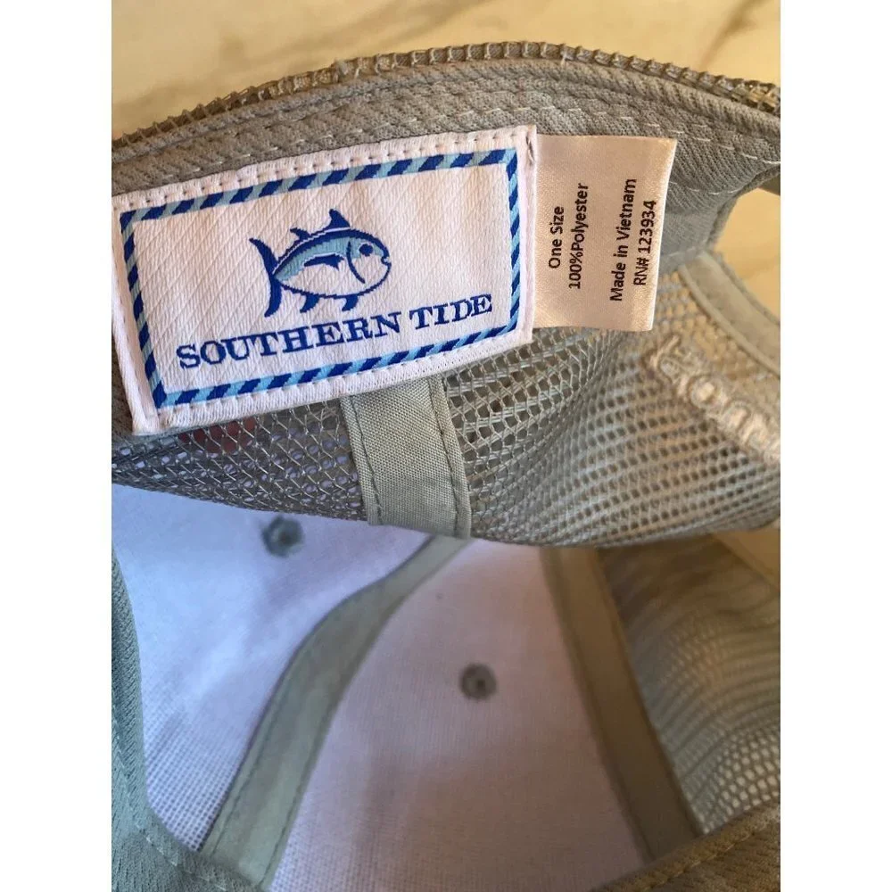 Southern Tide‎ Gray Patriotic Military Mesh Back Hat Cap Adjustable